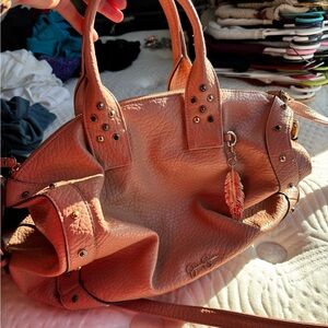 Jessica Simpson Pink Textured Handbag with Stud Accents